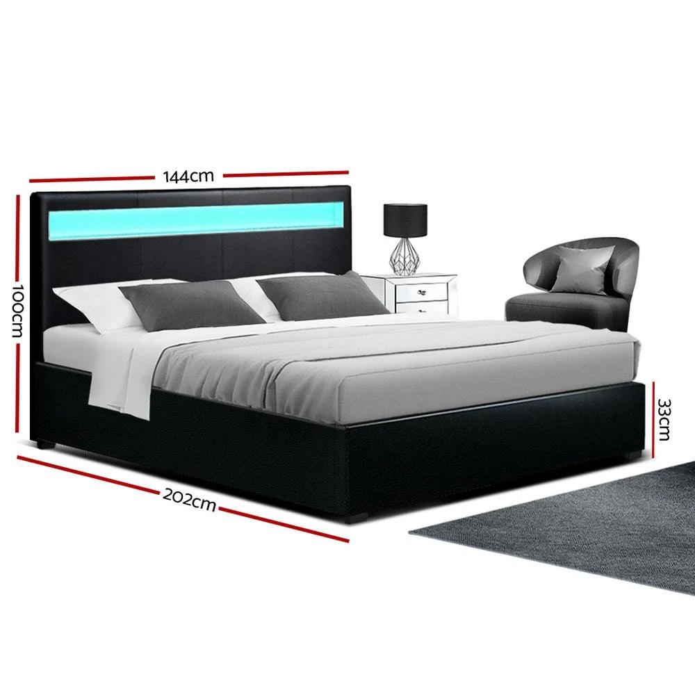 Double Package | Wanda LED Bed Black & Normay Series Pillow Top Mattress (Medium Firm) 4 Double Package | Wanda LED Bed Black & Normay Series Pillow Top Mattress (Medium Firm) - Image 4