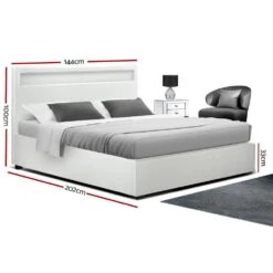 Double Package | Wanda LED Bed White & Normay Series Pillow Top Mattress (Medium Firm) -Home Luxe Store double package wanda led bed white normay series pillow top mattress medium firm bedzy australia 279490