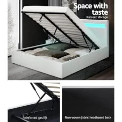 Double Package | Wanda LED Bed White & Normay Series Pillow Top Mattress (Medium Firm) -Home Luxe Store double package wanda led bed white normay series pillow top mattress medium firm bedzy australia 344193