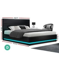 Double Premium Package | Henley LED Bed Black, Algarve Euro Top Mattress (Medium Firm) & Pillowtop Mattress Topper! -Home Luxe Store double premium package henley led bed black luna series euro top mattress medium firm pillowtop mattress topper bedzy australia abn 18 642 972 209 298443 1