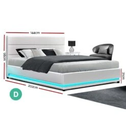 Double Premium Package | Henley LED Bed White, Algarve Euro Top Mattress (Medium Firm) & Pillowtop Mattress Topper! -Home Luxe Store double premium package henley led bed white luna series euro top mattress medium firm pillowtop mattress topper bedzy australia abn 18 642 972 209 613375