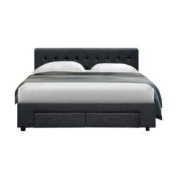 Double Premium Package | Trinity Bed Frame Charcoal, Algarve Euro Top Mattress (Medium Firm) & Pillowtop Mattress Topper! -Home Luxe Store double premium package trinity bed frame charcoal luna series euro top mattress medium firm pillowtop mattress topper bedzy australia abn 18 642 972 209 112399 1