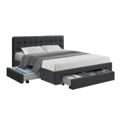 Double Premium Package | Trinity Bed Frame Charcoal, Luna Series Euro Top Mattress (Medium Firm) & Bamboo Mattress Topper! -Home Luxe Store double premium package trinity bed frame charcoal luna series euro top mattress medium firm pillowtop mattress topper bedzy australia abn 18 642 972 209 516175