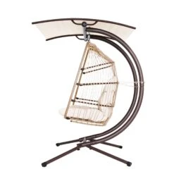 Double Wicker Hanging Swing Chair With Stand Latte -Home Luxe Store double wicker hanging swing chair with stand latte bedzy australia abn 18 642 972 209 827898