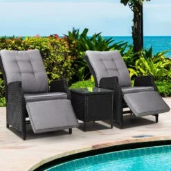 Elara Outdoor Setting Recliner Patio Chairs With Side Table Black -Home Luxe Store elara outdoor setting recliner patio chairs with side table black bedzy australia abn 18 642 972 209 499336