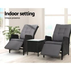 Elara Outdoor Setting Recliner Patio Chairs With Side Table Black -Home Luxe Store elara outdoor setting recliner patio chairs with side table black bedzy australia abn 18 642 972 209 784613