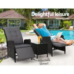 Elara Outdoor Setting Recliner Patio Chairs With Side Table Black -Home Luxe Store elara outdoor setting recliner patio chairs with side table black bedzy australia abn 18 642 972 209 907350