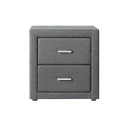 Fabric Bedside Table - Grey -Home Luxe Store fabric bedside table grey bedzy australia 562912