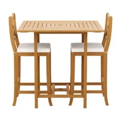 5 Piece Acacia Wood Outdoor Bar Set -Home Luxe Store gardeon outdoor bar table 6 chairs stools set patio dining furniture acacia wood bedzy australia abn 18 642 972 209 648885