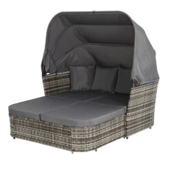 Extra Large Outdoor Day Bed With Canopy Grey