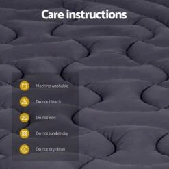 Microfibre 3-Zone Pillowtop Mattress Topper - Double -Home Luxe Store giselle bedding mattress topper pillowtop 3 zone mat pad double bedzy australia abn 18 642 972 209 190110