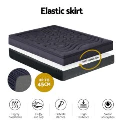 Microfibre 3-Zone Pillowtop Mattress Topper - King Single -Home Luxe Store giselle bedding mattress topper pillowtop 3 zone mat pad king single bedzy australia abn 18 642 972 209 634850