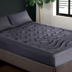 Microfibre 3-Zone Pillowtop Mattress Topper - Queen -Home Luxe Store giselle bedding mattress topper pillowtop 3 zone mat pad queen bedzy australia abn 18 642 972 209 549816