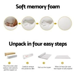 7-Zone Airflow Memory Foam Mattress Topper 8cm Thick - Double -Home Luxe Store giselle bedding memory foam mattress topper 7 zone airflow pad 8cm double white bedzy australia abn 18 642 972 209 643558