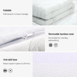 10cm Thick Deluxe Memory Foam Mattress Topper Cool Gel - Double -Home Luxe Store giselle bedding memory foam mattress topper cool gel bed mat bamboo 10cm double bedzy australia abn 18 642 972 209 718736