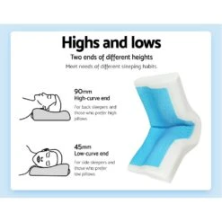 Giselle Memory Foam Pillow Neck Pillows Contour Rebound Cushion Cool Gel Support -Home Luxe Store giselle memory foam pillow neck pillows contour rebound cushion cool gel support bedzy australia abn 18 642 972 209 415476