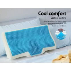Giselle Memory Foam Pillow Neck Pillows Contour Rebound Cushion Cool Gel Support -Home Luxe Store giselle memory foam pillow neck pillows contour rebound cushion cool gel support bedzy australia abn 18 642 972 209 598281
