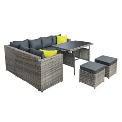 Hamilton 8 Seat Corner Outdoor Dining Setting - Grey -Home Luxe Store hamilton 8 seat corner outdoor dining setting grey bedzy australia abn 18 642 972 209 103319