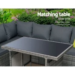 Hamilton 8 Seat Corner Outdoor Dining Setting - Grey -Home Luxe Store hamilton 8 seat corner outdoor dining setting grey bedzy australia abn 18 642 972 209 193735