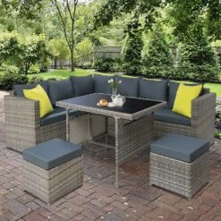 Hamilton 8 Seat Corner Outdoor Dining Setting - Grey -Home Luxe Store hamilton 8 seat corner outdoor dining setting grey bedzy australia abn 18 642 972 209 413025