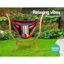 Hammock Chair Timber Outdoor Furniture Camping With Wooden Stand -Home Luxe Store hammock chair timber outdoor furniture camping with wooden stand home garden hammocks bedzy australia 380163