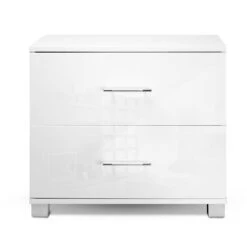 High Gloss Bedside Table With 2 Drawers White -Home Luxe Store high gloss bedside table with 2 drawers white bedzy australia 490334