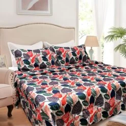Hotel Living 3 Pce Light Weight Comforter Set Queen/King Corbett Tropical Leaves