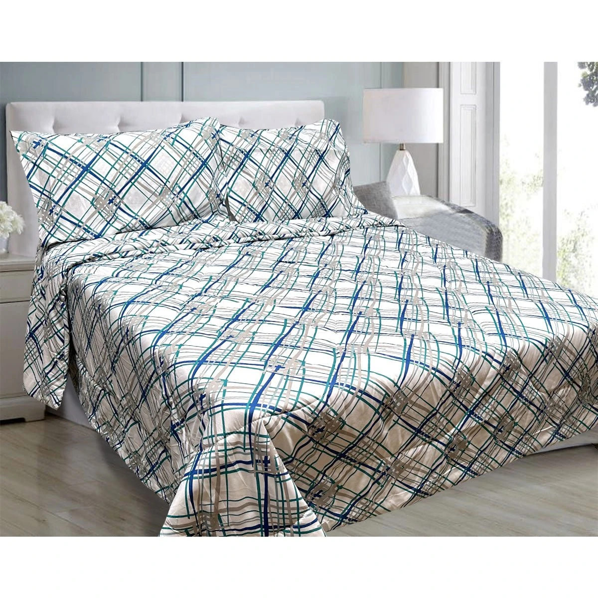 Hotel Living 3 Pce Light Weight Comforter Set Queen/King Oscar Crisscross 1 Hotel Living 3 Pce Light Weight Comforter Set Queen/King Oscar Crisscross