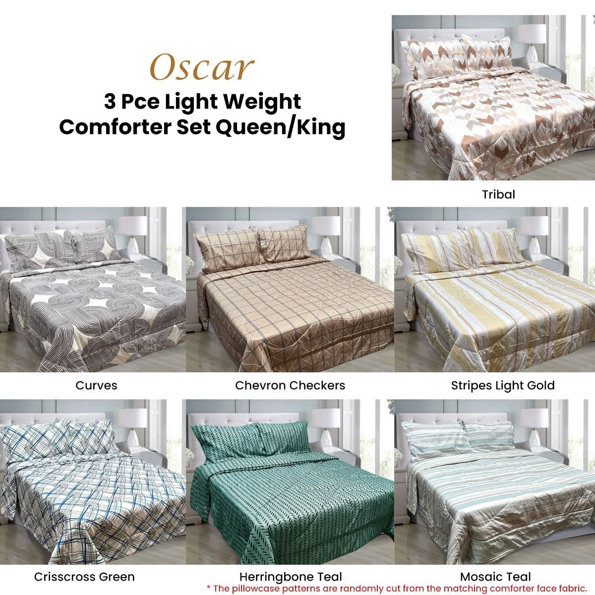 Hotel Living 3 Pce Light Weight Comforter Set Queen/King Oscar Crisscross 3 Hotel Living 3 Pce Light Weight Comforter Set Queen/King Oscar Crisscross - Image 3