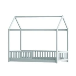 House Style Kids Single Bed Frame - Grey