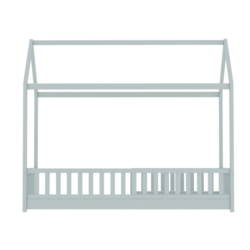 House Style Kids Single Bed Frame - Grey 4 House Style Kids Single Bed Frame - Grey - Image 4