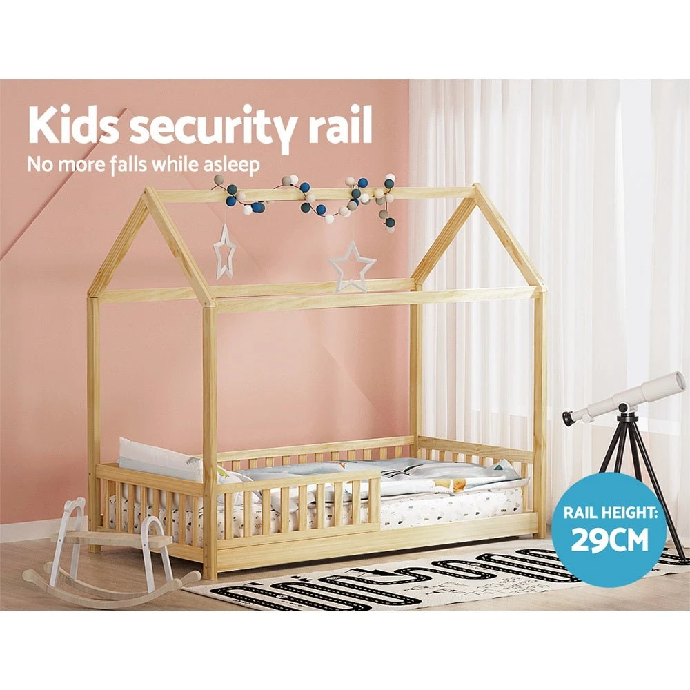 House Style Kids Single Bed Frame - Oak 6 House Style Kids Single Bed Frame - Oak - Image 6