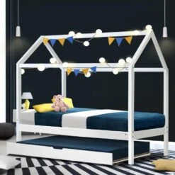 Kids Holy Wooden Single Bed Frame White -Home Luxe Store kids holy wooden single bed frame white bedzy australia 121971
