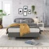 King Metal Bed Frame Mattress Foundation - Dark Grey
