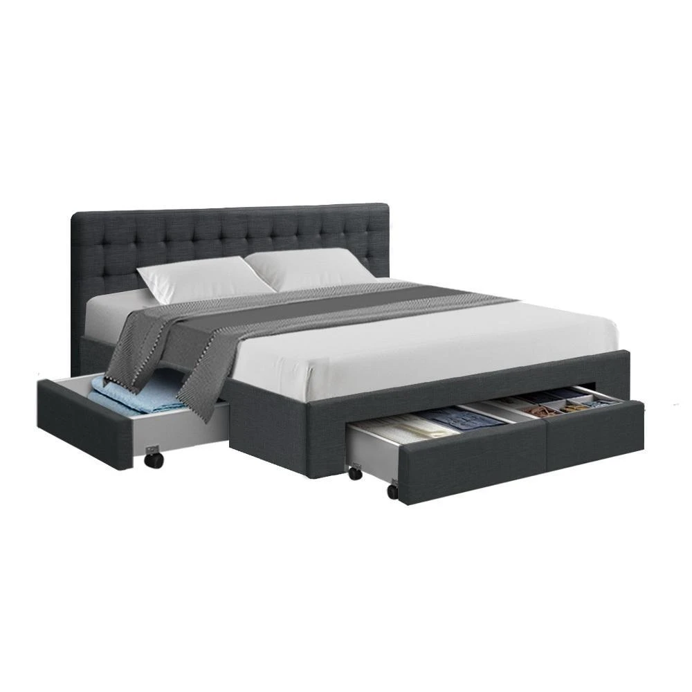 King Premium Package | Trinity Bed Charcoal, Algarve Euro Top Mattress (Medium Firm) & Deluxe Mattress Topper! 4 King Premium Package | Trinity Bed Charcoal, Algarve Euro Top Mattress (Medium Firm) & Deluxe Mattress Topper! - Image 4