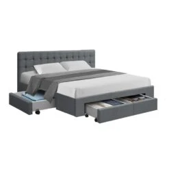 King Premium Package | Trinity Bed Grey, Luna Series Euro Top Mattress (Medium Firm) & Bamboo Mattress Topper! -Home Luxe Store king premium package trinity bed grey luna series euro top mattress medium firm bonus mattress topper bedzy australia 232687