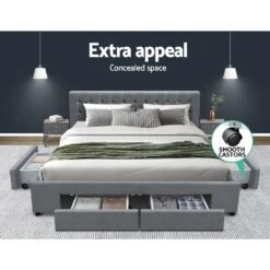 King Premium Package | Trinity Bed Grey, Luna Series Euro Top Mattress (Medium Firm) & Bamboo Mattress Topper! -Home Luxe Store king premium package trinity bed grey luna series euro top mattress medium firm bonus mattress topper bedzy australia 993170