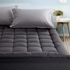 King Single Mattress Topper Pillowtop 1000GSM Charcoal Microfibre Bamboo Fibre Filling Protector -Home Luxe Store king single mattress topper pillowtop 1000gsm charcoal microfibre bamboo fibre filling protector bedzy australia 605962