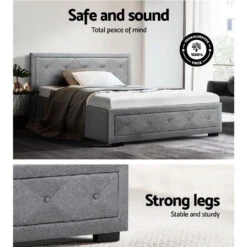 King Single Package | Bronte Storage Bed Frame Grey & Bonita Euro Top Mattress (Medium Firm) -Home Luxe Store king single package bronte storage bed frame grey bonita euro top mattress medium firm bedzy australia abn 18 642 972 209 457225