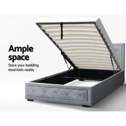 King Single Package | Bronte Storage Bed Frame Grey & Bonita Euro Top Mattress (Medium Firm) -Home Luxe Store king single package bronte storage bed frame grey bonita euro top mattress medium firm bedzy australia abn 18 642 972 209 683223