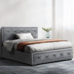King Single Package | Bronte Storage Bed Frame Grey & Bonita Euro Top Mattress (Medium Firm) -Home Luxe Store king single package bronte storage bed frame grey bonita euro top mattress medium firm bedzy australia abn 18 642 972 209 777485