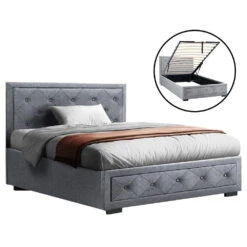 King Single Package | Bronte Storage Bed Frame Grey & Bonita Euro Top Mattress (Medium Firm) -Home Luxe Store king single package bronte storage bed frame grey bonita euro top mattress medium firm bedzy australia abn 18 642 972 209 937180