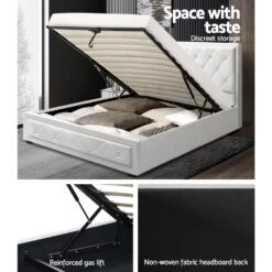 King Single Package | Bronte Storage Bed Frame White & Bonita Euro Top Mattress (Medium Firm) -Home Luxe Store king single package bronte storage bed frame white bonita euro top mattress medium firm bedzy australia abn 18 642 972 209 534639