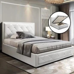 King Single Package | Bronte Storage Bed Frame White & Bonita Euro Top Mattress (Medium Firm) -Home Luxe Store king single package bronte storage bed frame white bonita euro top mattress medium firm bedzy australia abn 18 642 972 209 936034