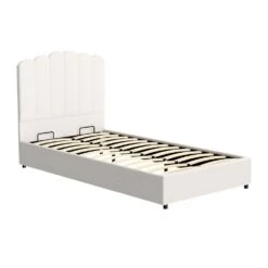 King Single Package | Fion Boucle Storage Bed & Bonita Euro Top Mattress (Medium Firm) -Home Luxe Store king single package fion boucle storage bed bonita euro top mattress medium firm baby kids kids furniture kids beds bed frames bedzy australia 914535