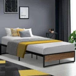 King Single Package | Oslo Metal Bed Frame Black & Bonita Euro Top Mattress (Medium Firm) -Home Luxe Store king single package oslo metal bed frame black bonita euro top mattress medium firm bedzy australia 636536