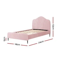 King Single Package | Velvet Pink Bed Frame & Bonita Euro Top Mattress (Medium Firm) -Home Luxe Store king single package velvet pink bed frame bonita euro top mattress medium firm bedzy australia 266745