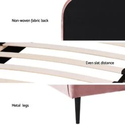 King Single Package | Velvet Pink Bed Frame & Bonita Euro Top Mattress (Medium Firm) -Home Luxe Store king single package velvet pink bed frame bonita euro top mattress medium firm bedzy australia 425140
