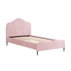 King Single Package | Velvet Pink Bed Frame & Bonita Euro Top Mattress (Medium Firm) -Home Luxe Store king single package velvet pink bed frame bonita euro top mattress medium firm bedzy australia 710743