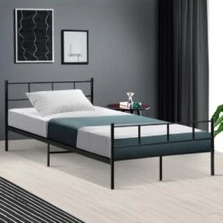 King Single Package | Wategos Metal Bed Frame Black & Bonita Euro Top Mattress (Medium Firm) -Home Luxe Store king single package wategos metal bed frame black bonita euro top mattress medium firm bedzy australia abn 18 642 972 209 820541